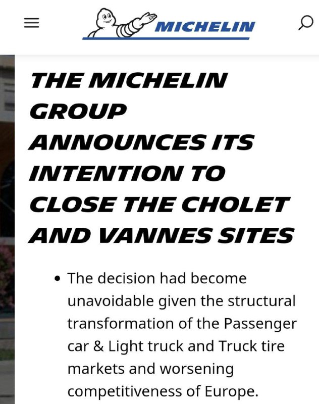 A Michelin francia gumiabroncs-óriás bejelentette, hogy 2025-ben bezár öt gyárát...
