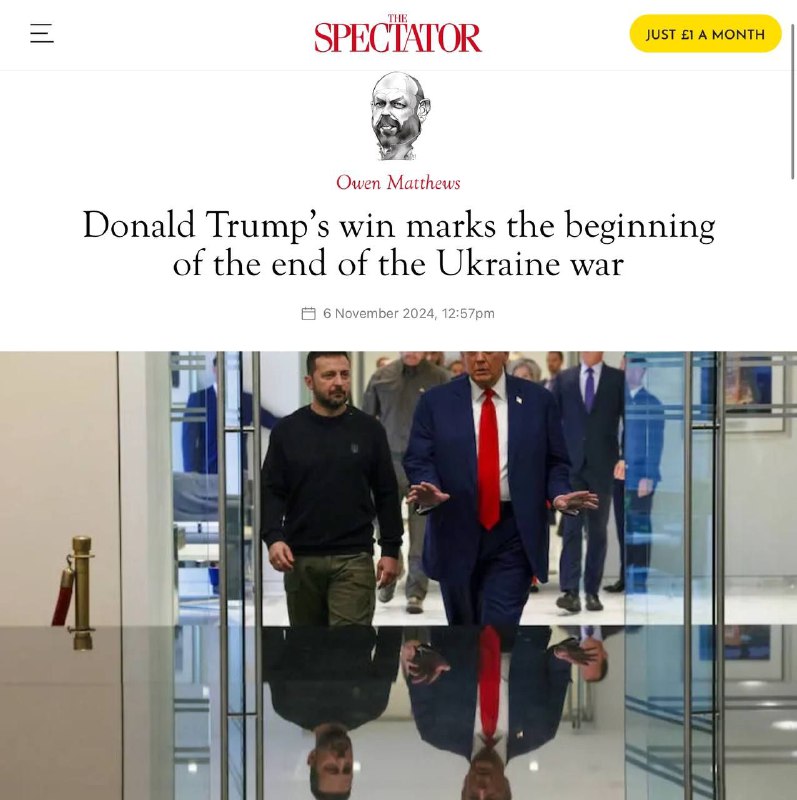 Trump győzelme az ukrajnai konfliktus végének kezdetét jelenti. A Spectator ír ...