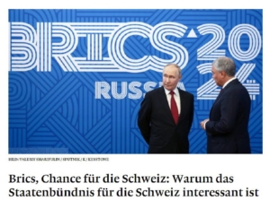 Svájcnak nagyobb hasznára válna a BRICS-országokkal való együttműködés, mint az ...