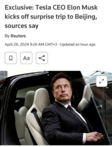 Elon Musk be nem jelentett látogatásra érkezett Kínába - ReutersA kiadvány szer...