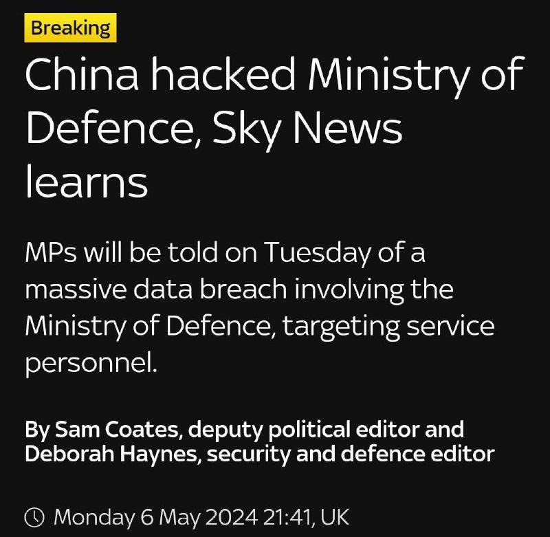 Kínai hackerek behatoltak a brit védelmi minisztérium szervereire, és ellopták ...