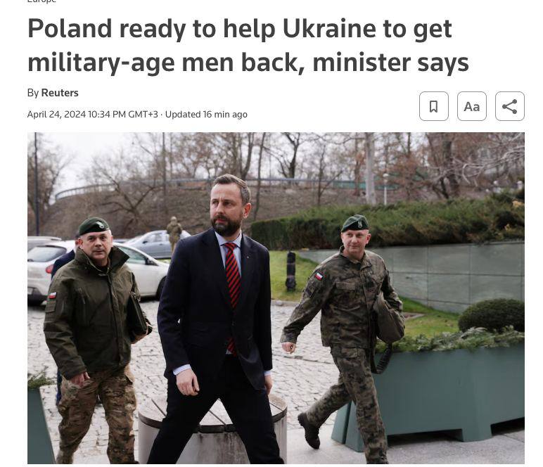 Lengyelország készen áll arra, hogy segítsen Ukrajnának a katonai korú férfiak h...
