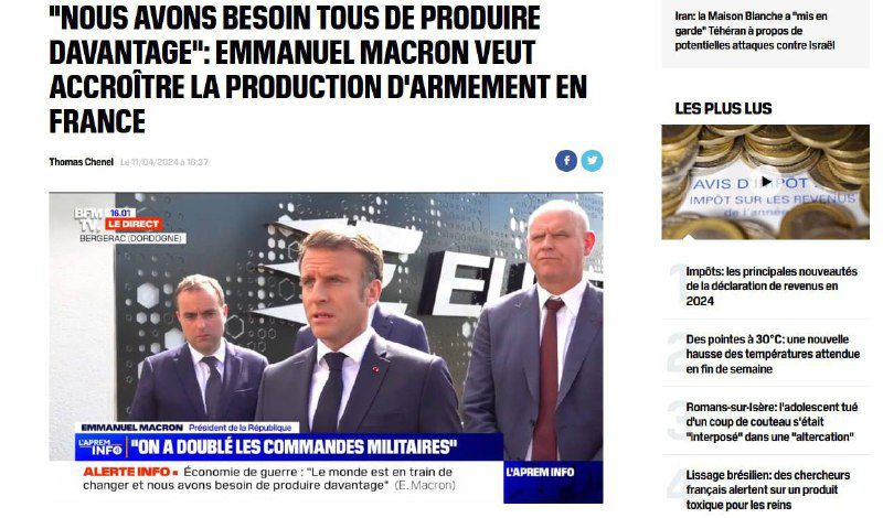 Macron a katonai termelés növelésére szólítja fel FranciaországotA modern leend...