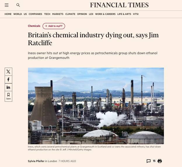 Sir Jim Ratcliffe, az Ineos petrolkémiai csoport milliárdos tulajdonosa szerint ...