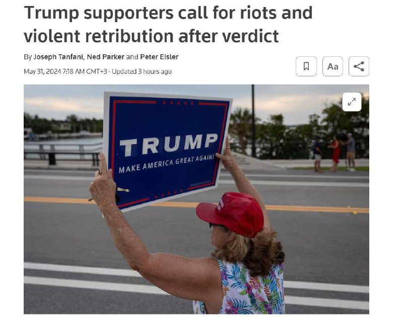 Trump hívei az elítélés után felkelésre szólítanak fel - Reuters Véleményük sze...