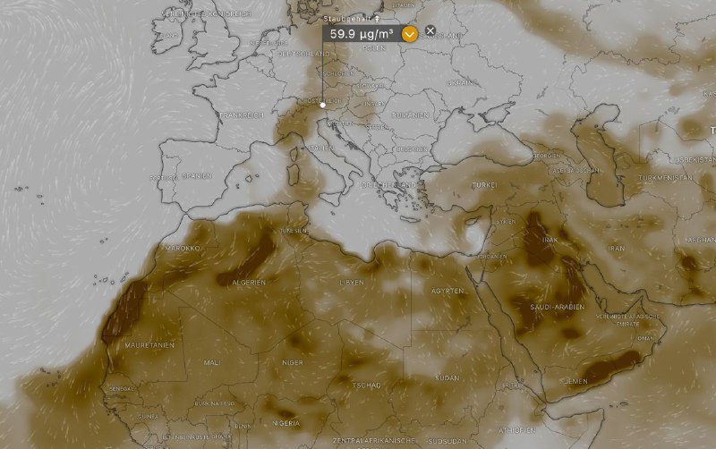 Tömeges porszennyezés Európa-szerteEzt a képet ma 2024.04.09-én 17:30 körü egy i...