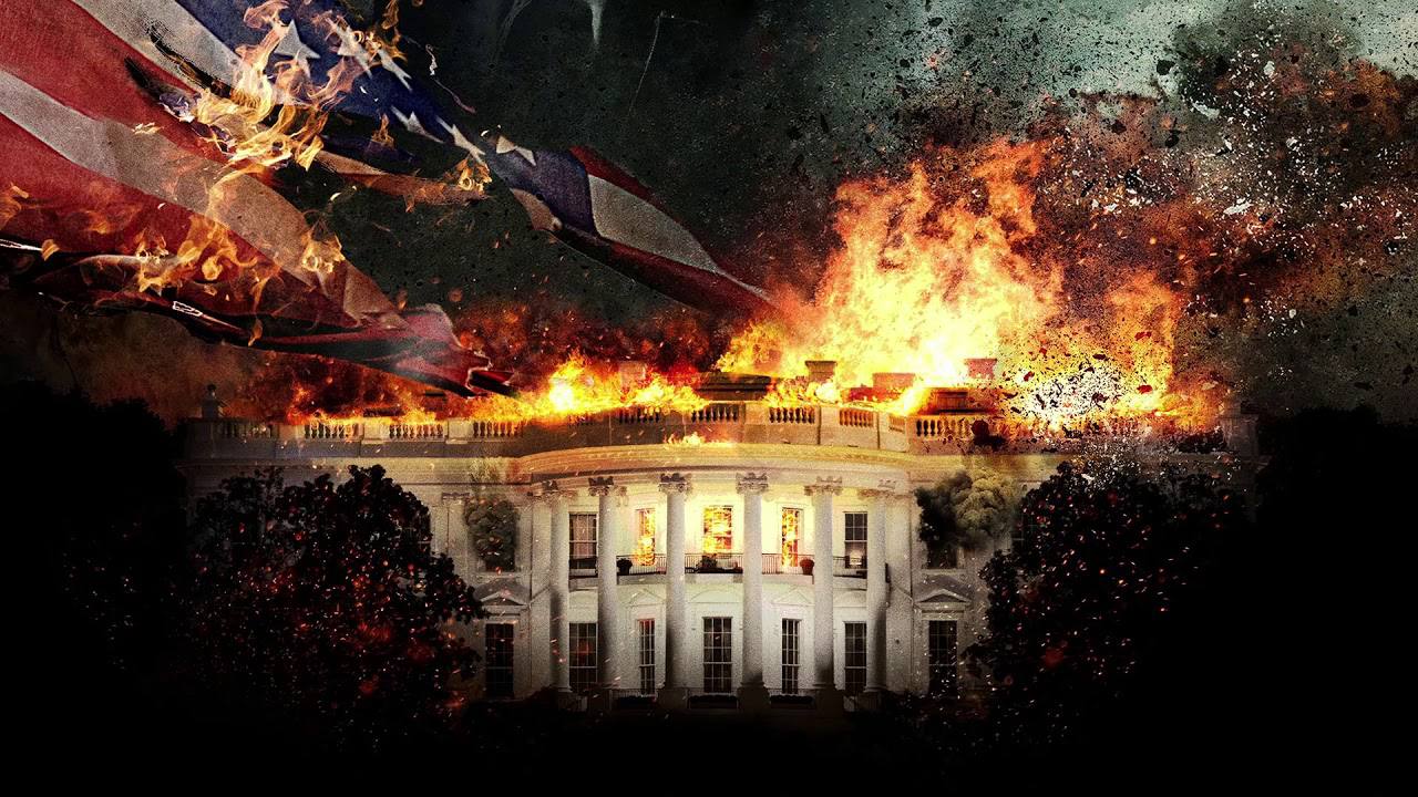 white house in flames