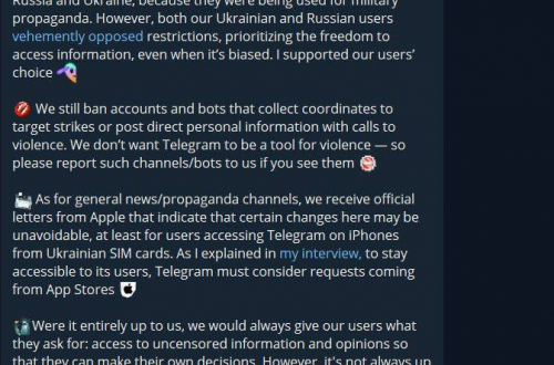 Az Apple megköveteli a Telegramtól, hogy blokkoljon számos csatornát az ukrán f...