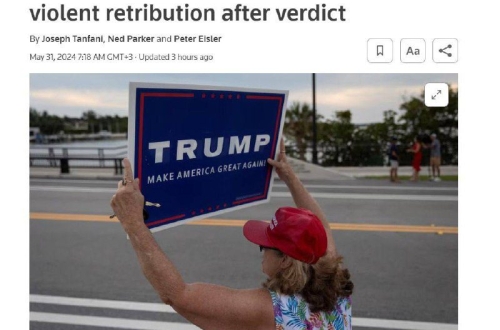 Trump hívei az elítélés után felkelésre szólítanak fel - Reuters Véleményük sze...