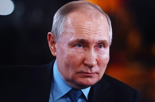 A,Portrait,Of,Vladimir,Putin,,The,President,Of,Russia,,Looking